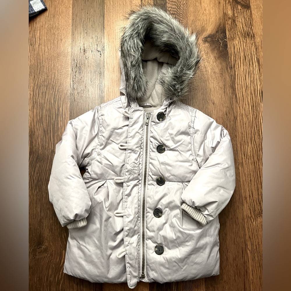 Girls 3T puffer coat in dusk light gray